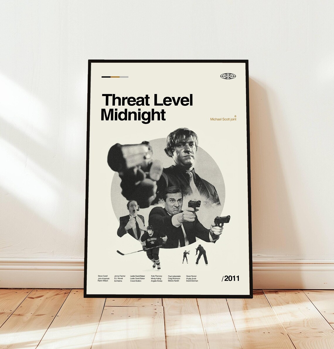 Threat Level Midnight The Office Minimalist Midcentury Movie Style Poster