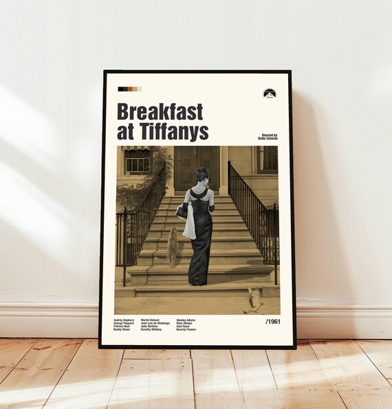 Breakfast at Tiffanys 1961 Audrey Hepburn Minimalist Movie Poster