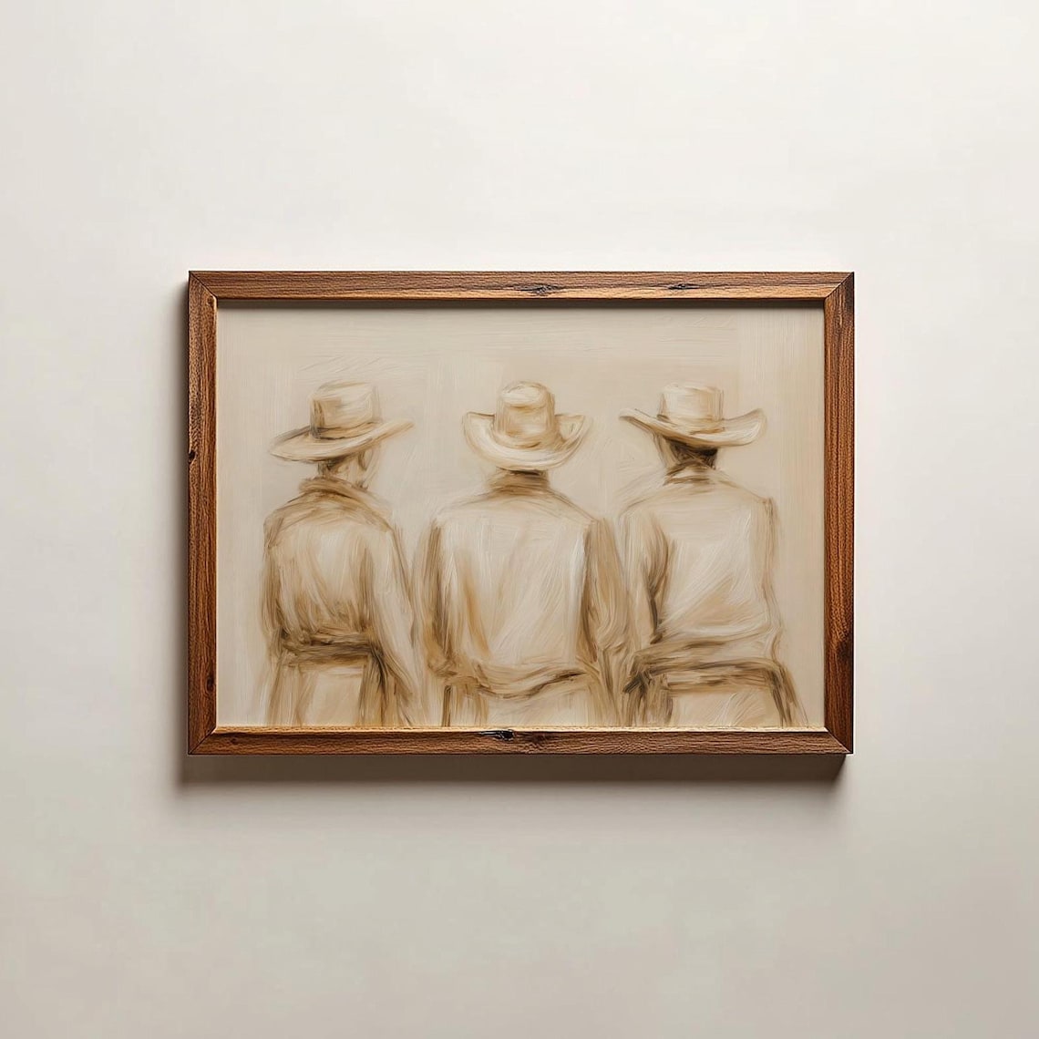 Three Cowboys Western Painting Sepia Tone Desert Riders Art Poster