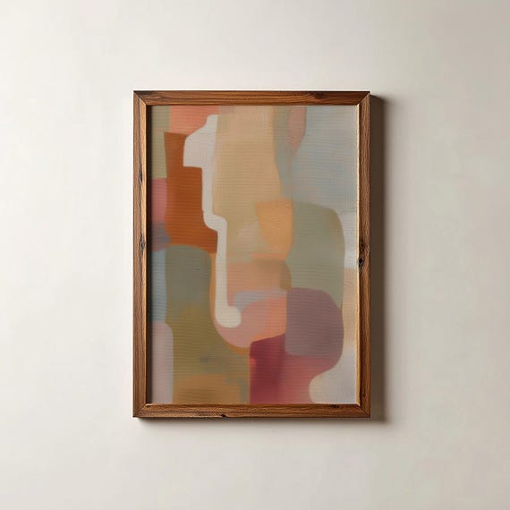 Modern Geometric Colorful Art Print Terracota Pink Contemporary Design Abstract Shapes Boho Terra Prints Digital Download