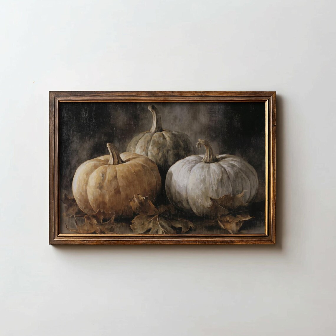 Pumpkins Print Moody Dark Academia Fall Art Cottagecore Autumn Wall Digital Download