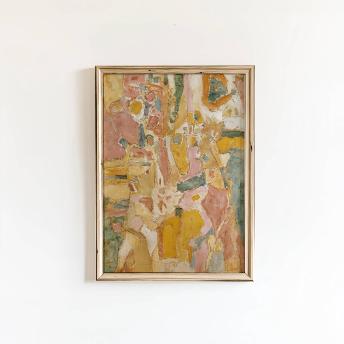 Yellow Abstract Art, Modern Textured Decor