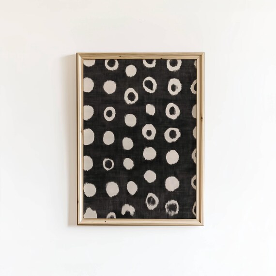 Black And White Polka Dot Abstract Wall Art