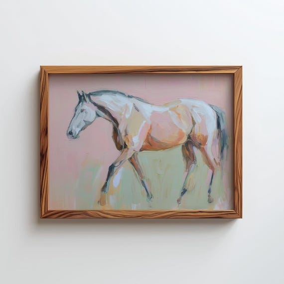 Minimalist Horse Art Print Modern Equine Poster Digital Download