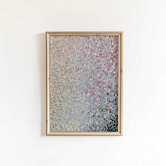 Abstract Blue Oil Painting Colorful Modern Wall Art Digital Download