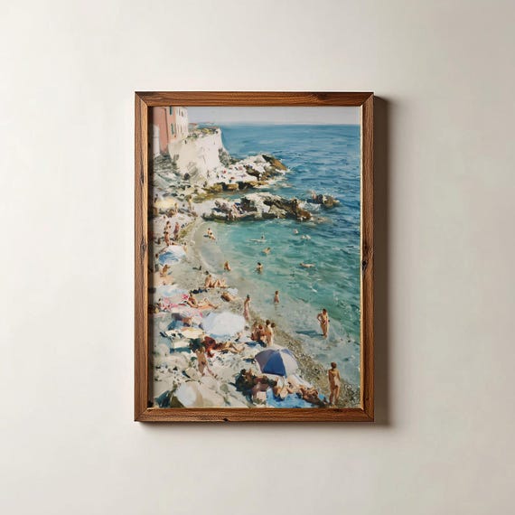 Coastal Ocean Art Print Minimalist Beach Wall Decor Digital Download