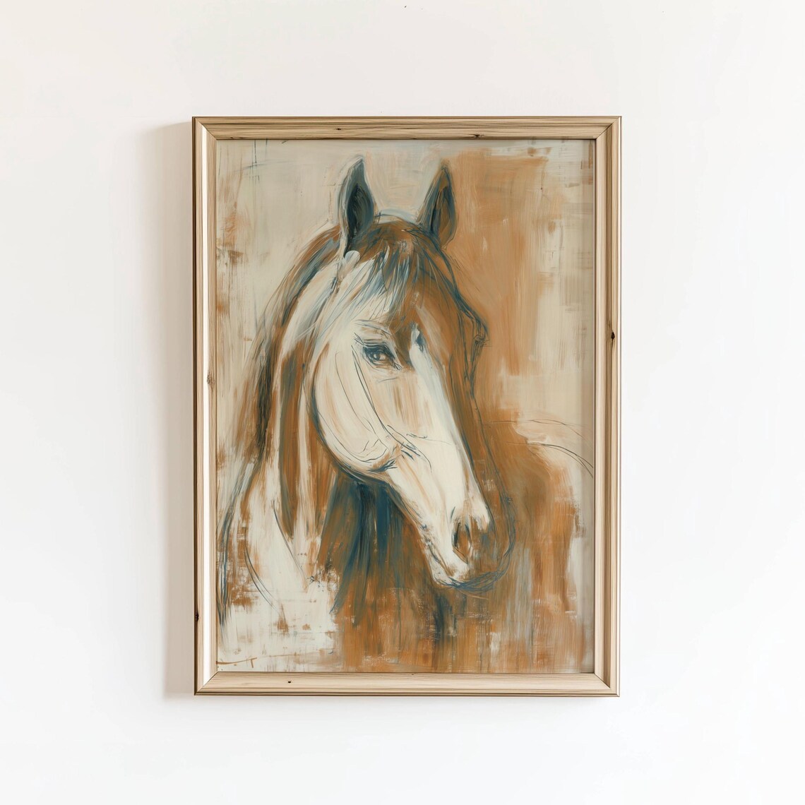 Minimalist Horse Art Print, Modern Equine Poster