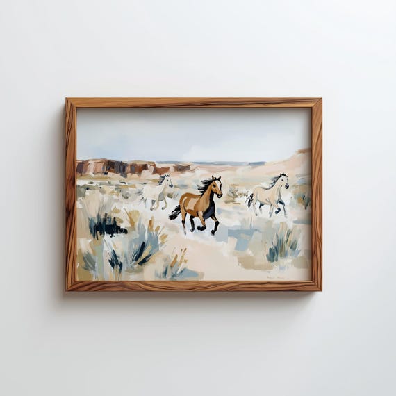 Minimalist Horse Art Print Modern Equine Poster Digital Download