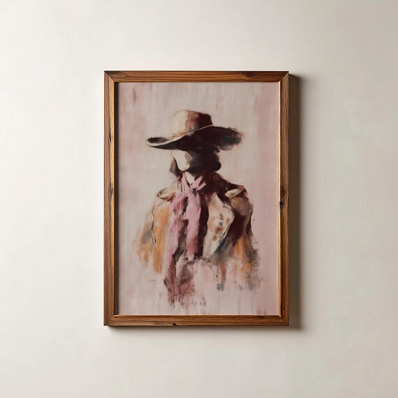 Modern Cowgirl Art Print Western Style Decor Digital Download