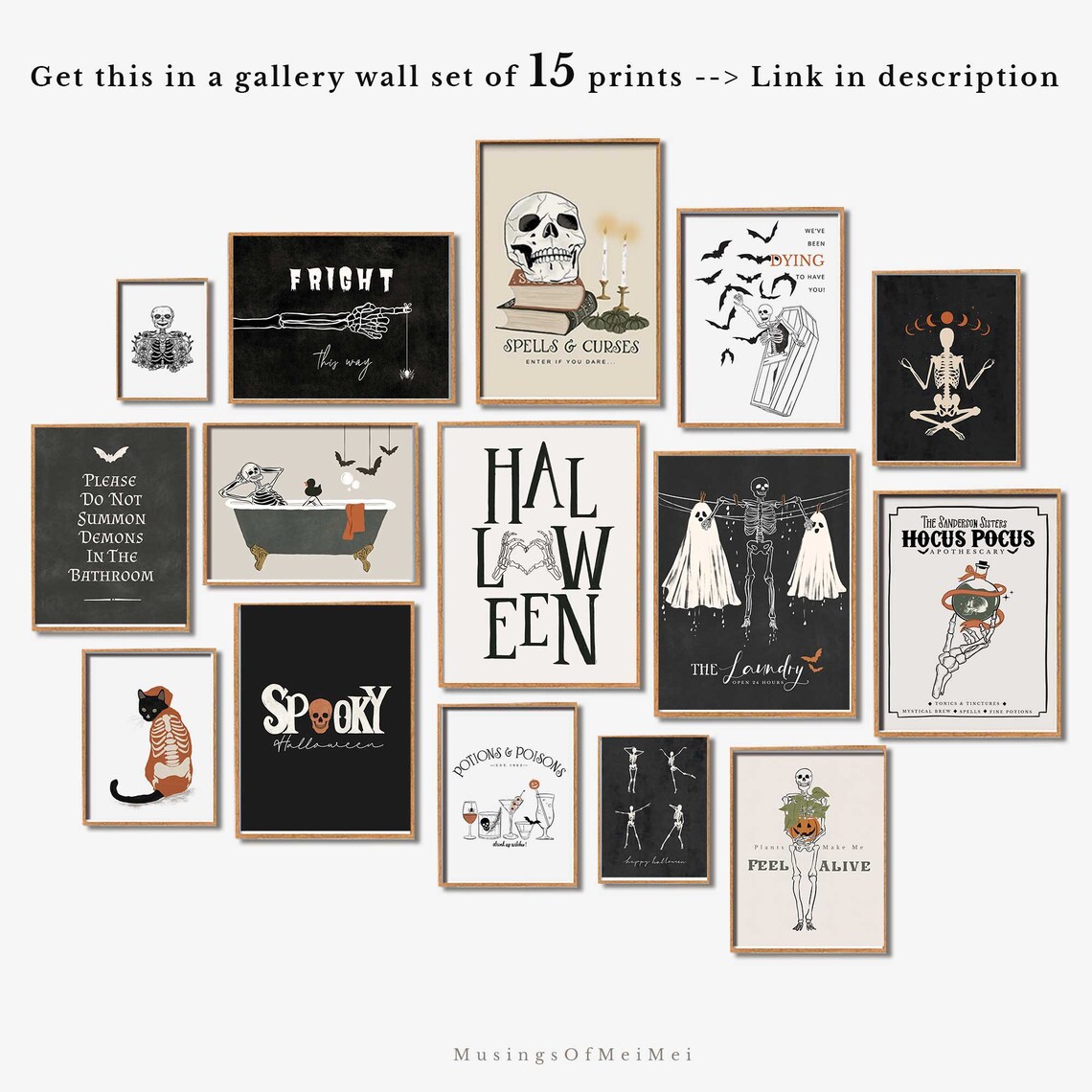 Halloween Bathroom Quote Print, Minimalist Decor Poster - Image 4