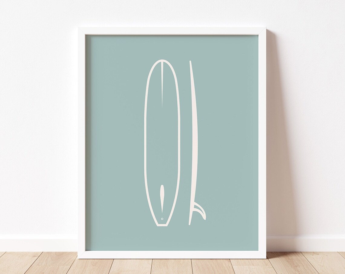 Surfboard Nursery Art Print, Boho Surf Decor
