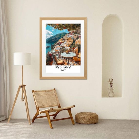 Positano Italy Poster Print Wall Art Italian Scenes Artwork Home Decor Gift For Lovers