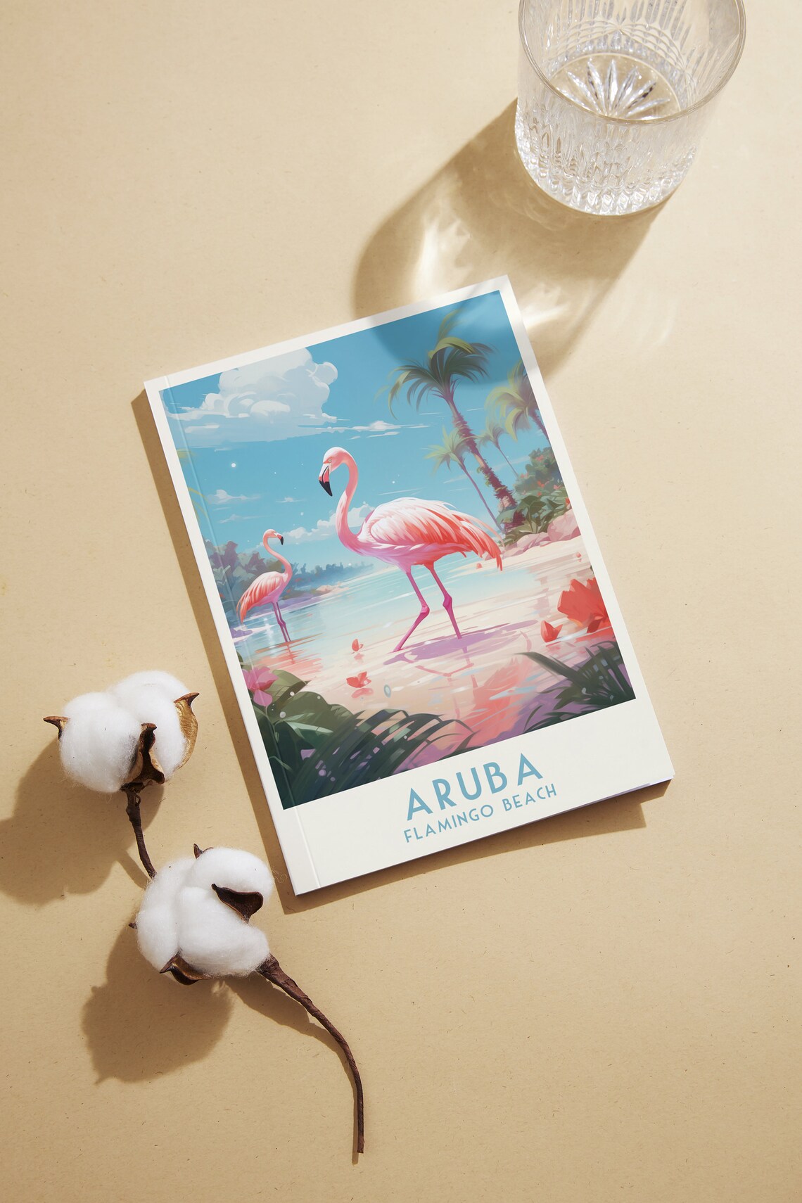 Aruba Flamingo Beach Pink Flamingos Tropical Paradise Poster - Image 2