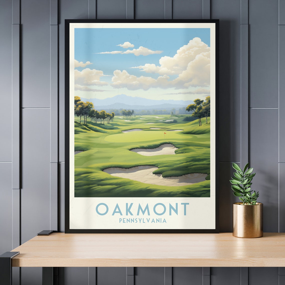 Oakmont Pennsylvania Fairway Bunkers Morning Golf Course Poster - Image 4