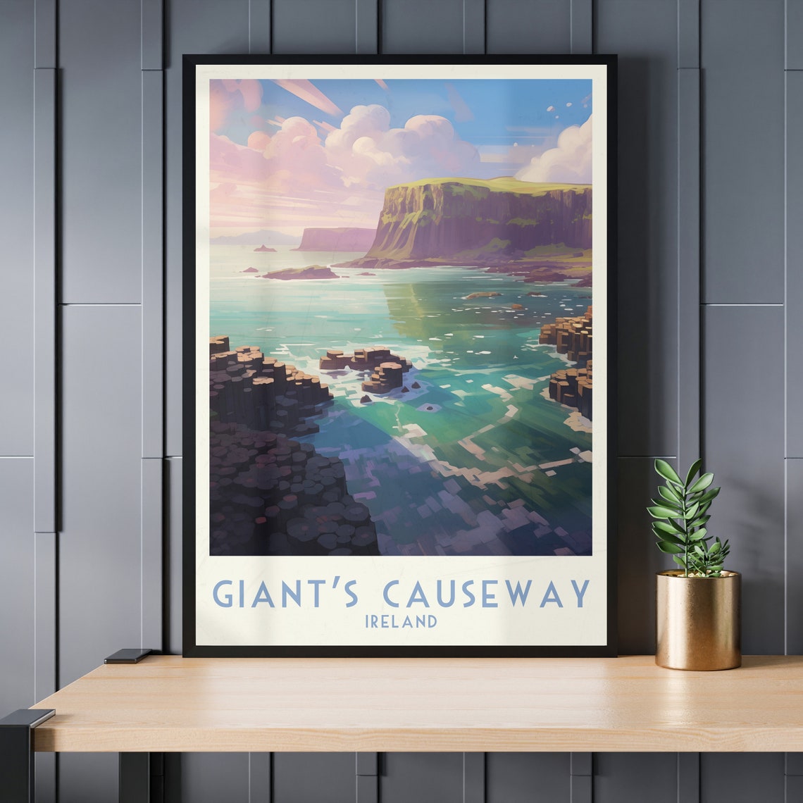Giant's Causeway Ireland Basalt Cliffs Ocean Coast Travel Poster - Image 3