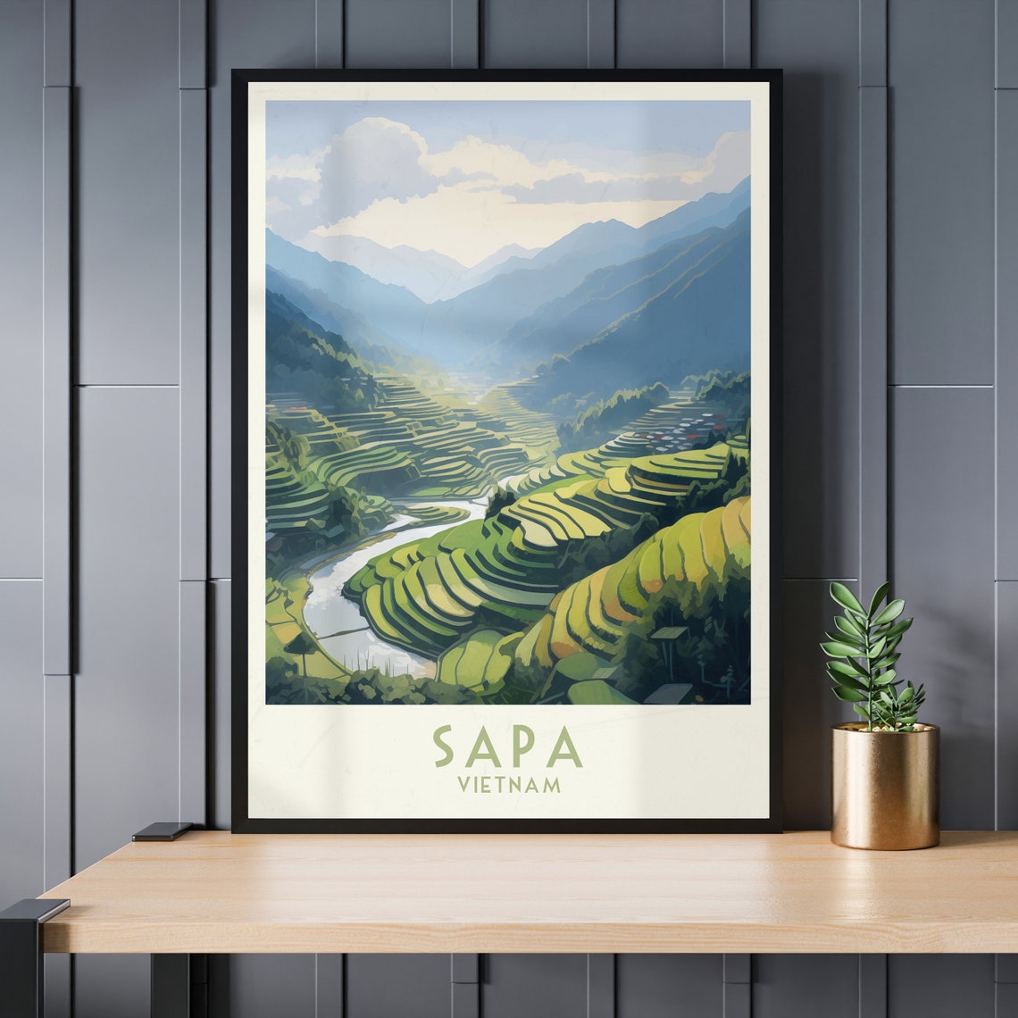 Sapa Vietnam Lush Terraced Rice Fields Mountains Travel Poster - Image 3