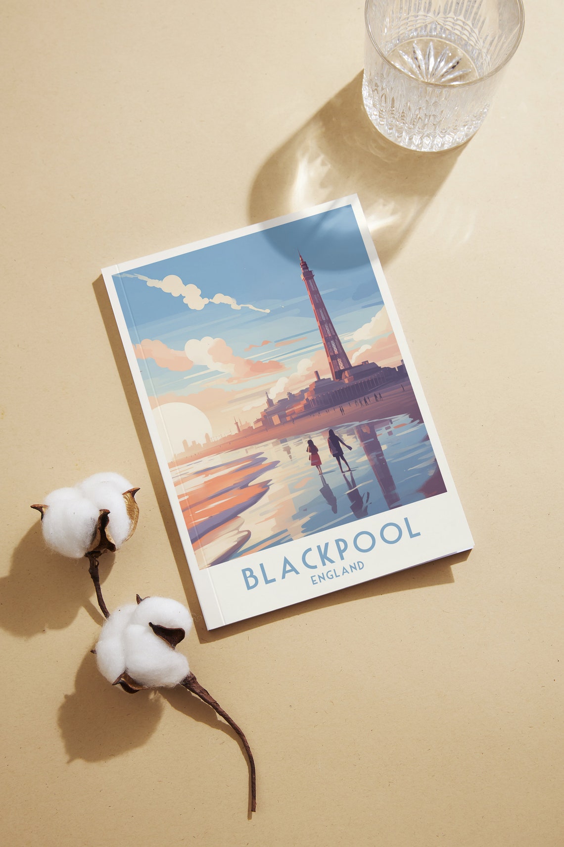 Blackpool England Tower Sunset Beach Promenade Travel Poster - Image 2