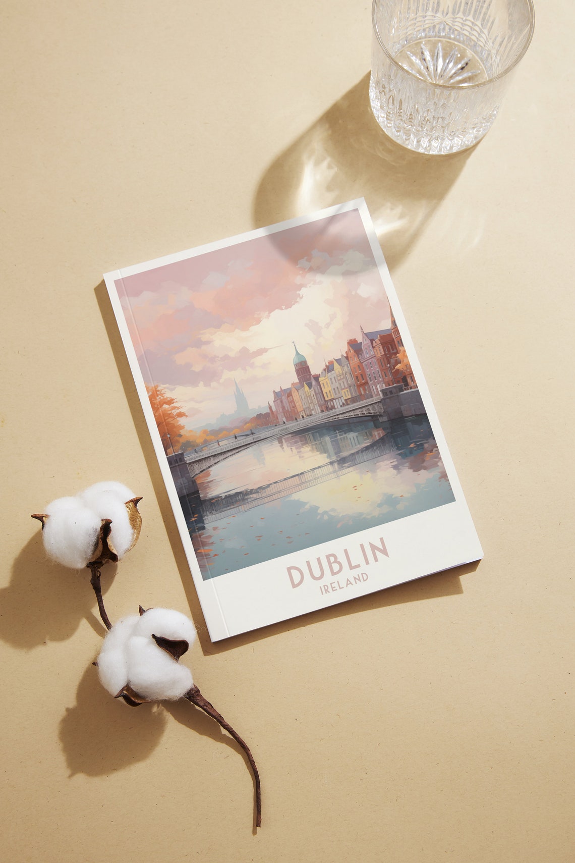 Dublin Ireland River Bridge Autumn City Skyline Travel Poster - Image 2