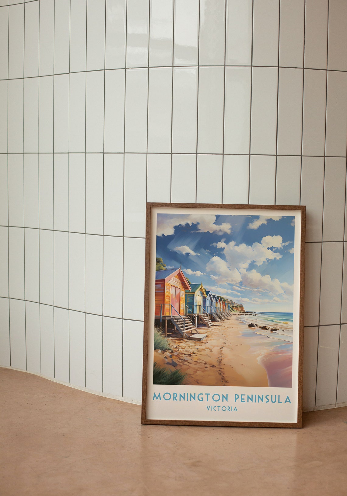 Mornington Peninsula Victoria Colorful Beach Huts Coastal Poster - Image 3
