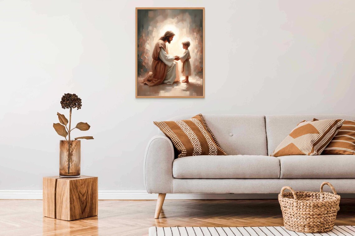 Trust Your Savior Jesus And Boy Art Print - Image 7