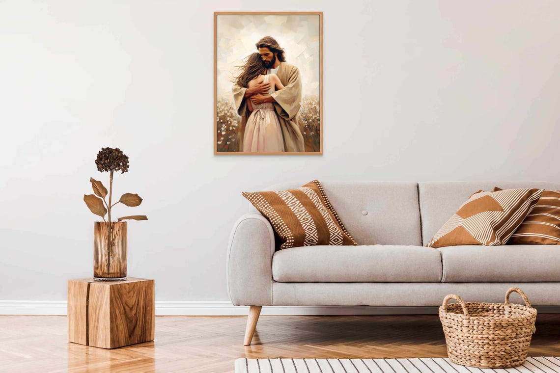 Loved And Cherished Modern Christian Art Jesus With Girl Jesus Art Lds Painting Bible Art Jesus With Woman Christian Art - Image 4