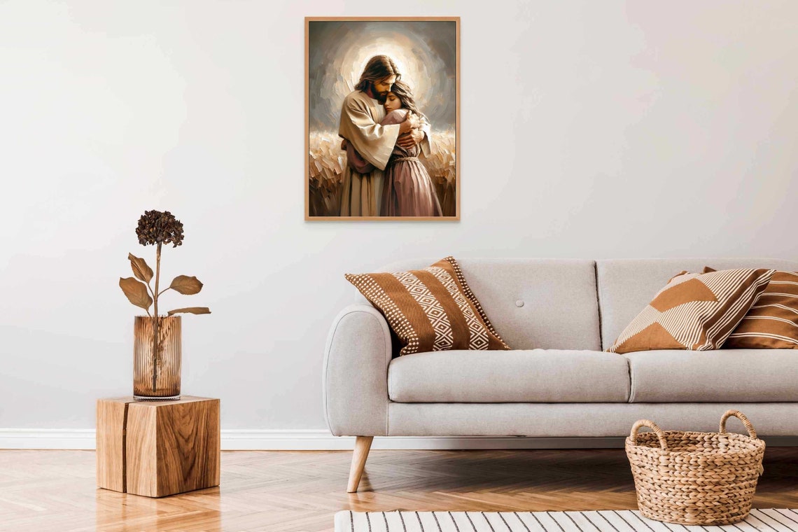 Healing Touch Christian Art Jesus Hugging A Woman Jesus Art Lds Art Bible Print Jesus And Girl Art Christian Art Jesus Png - Image 5