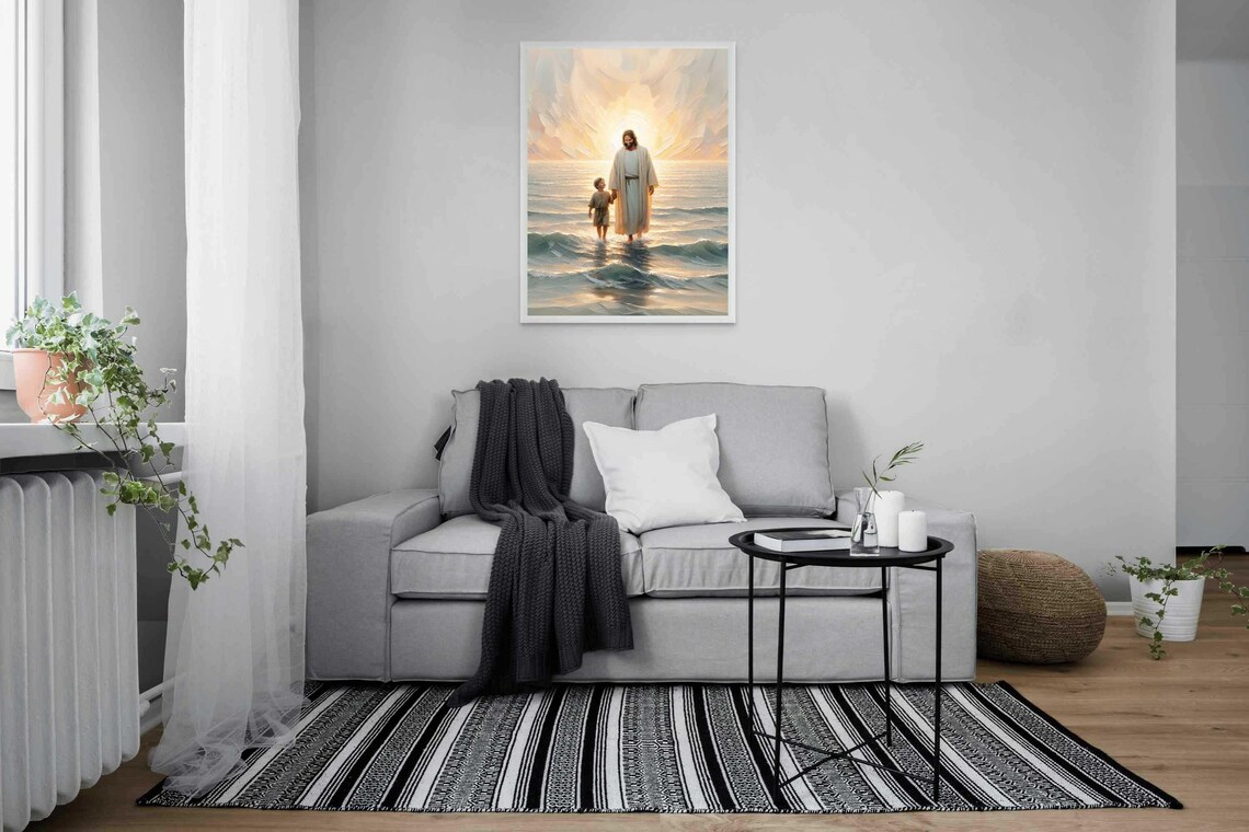 Walk With Jesus Christian Art, Bible Poster - Image 3
