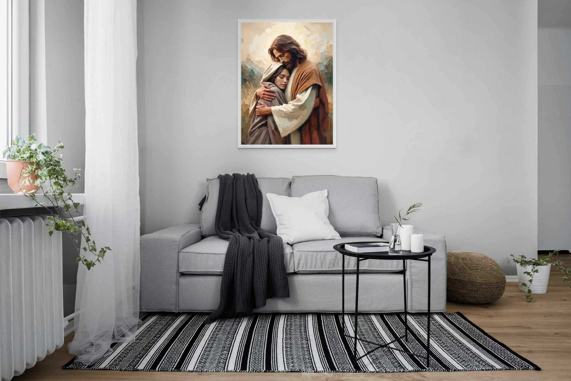 Supported By Him Modern Christian Art Jesus And Girl Jesus Wall Art Lds Art Bible Painting Christian Art Picture Of Jesus - Image 4