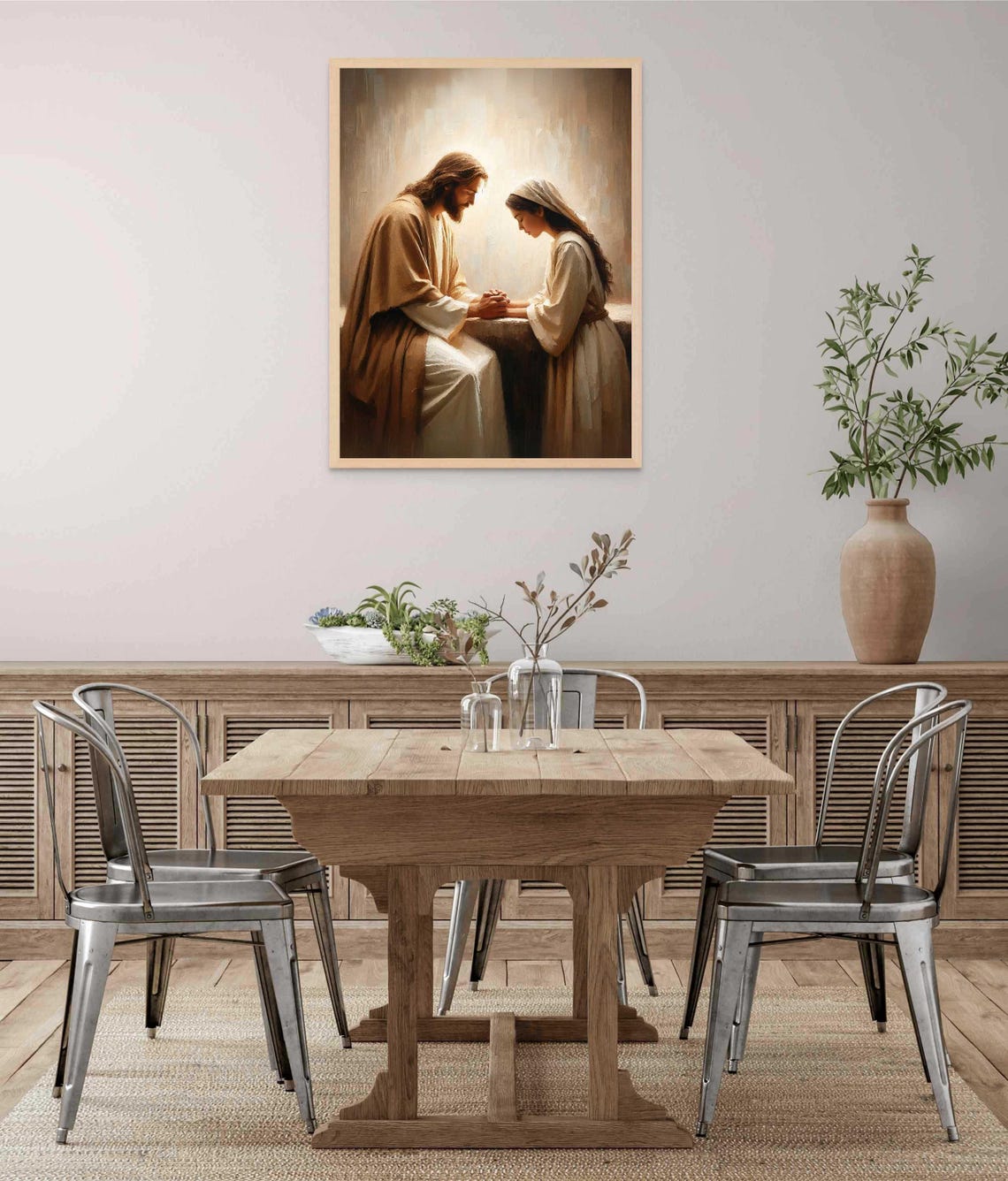 Comfort In Faith Christian Wall Art Jesus With Woman Jesus Christ Painting Lds Painting Bible Art Jesus Heals A Woman Jesus Wall Art - Image 6