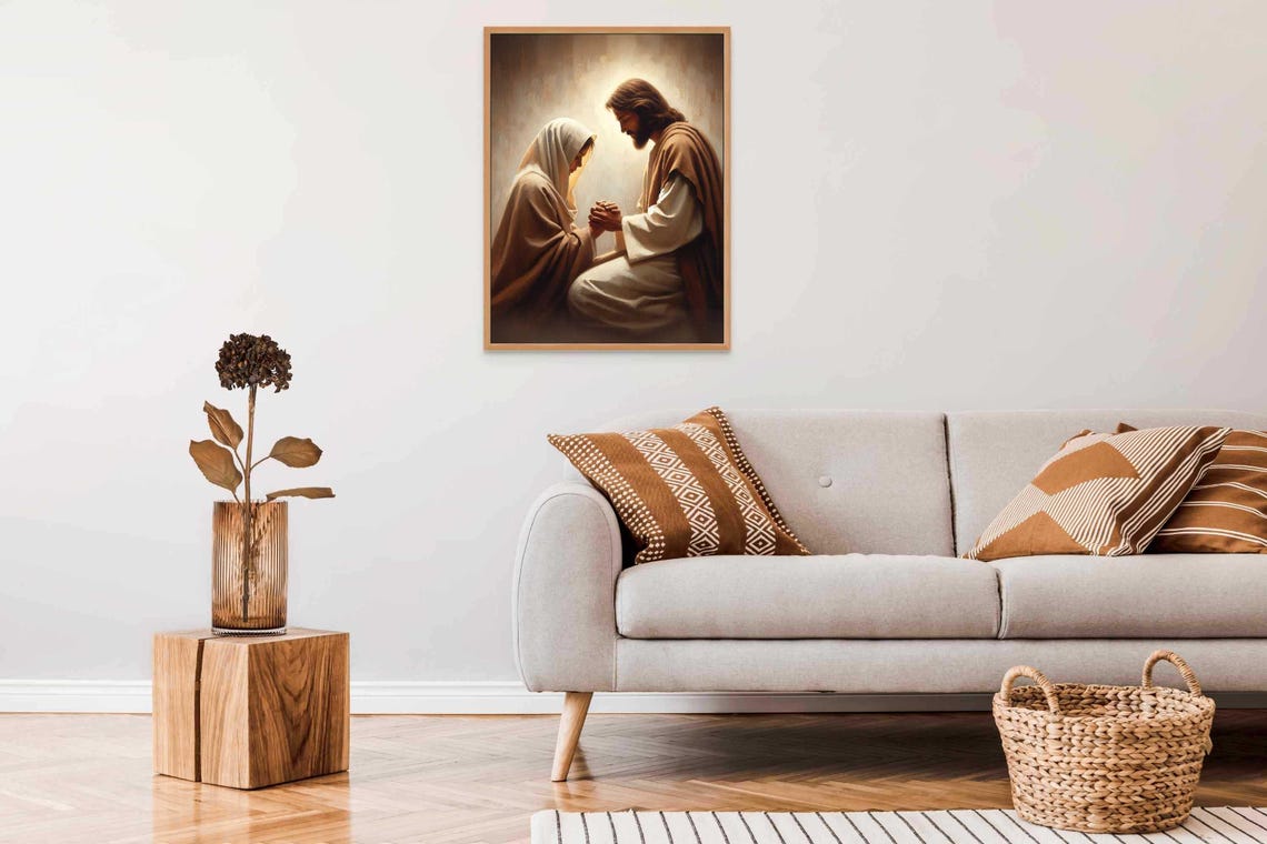 Moment Of Trust Modern Christian Art Jesus And Woman Jesus Prints Lds Wall Art Bible Painting Jesus With Woman Jesus Painting - Image 6
