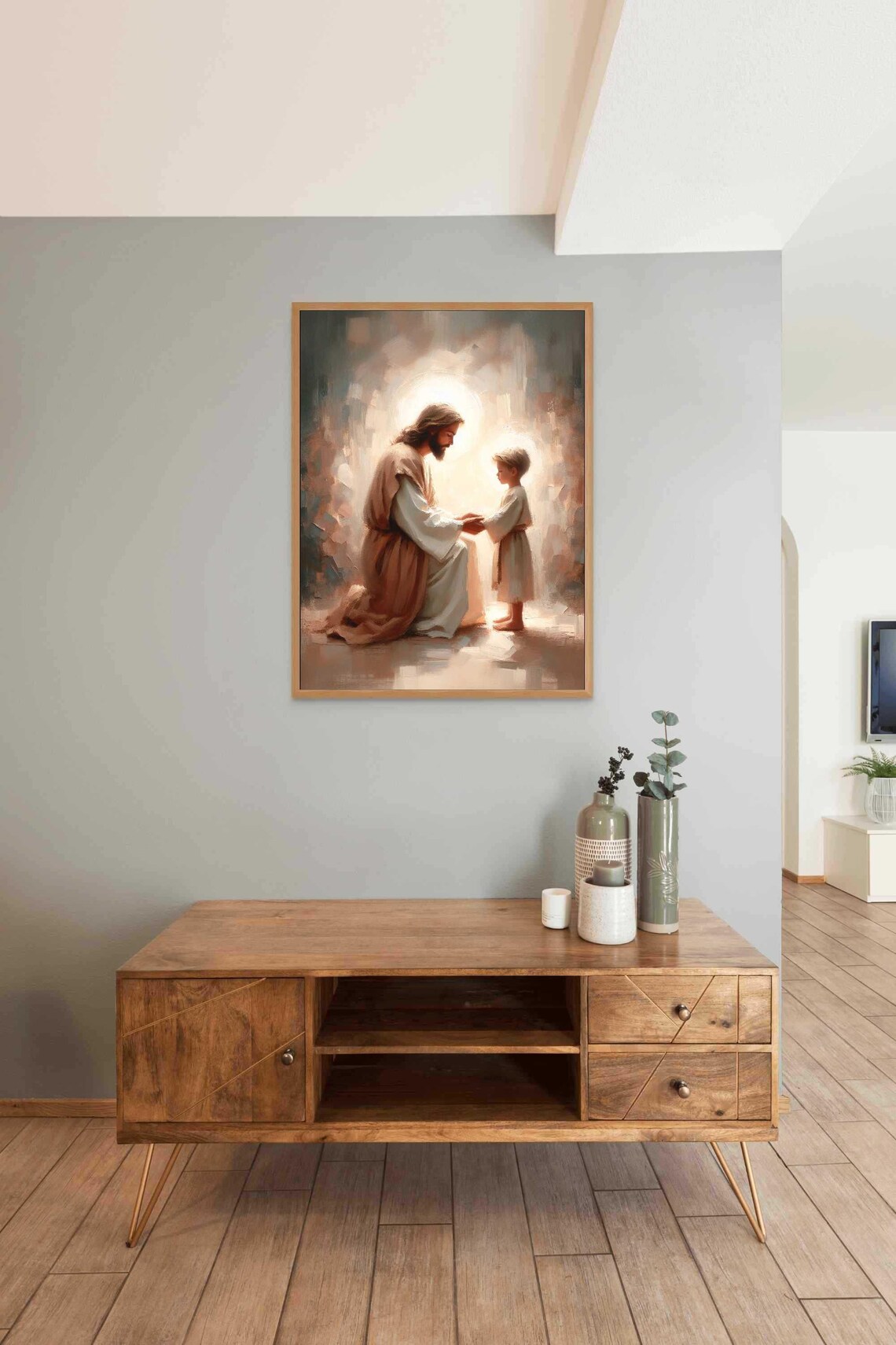 Trust Your Savior Jesus And Boy Art Print - Image 3