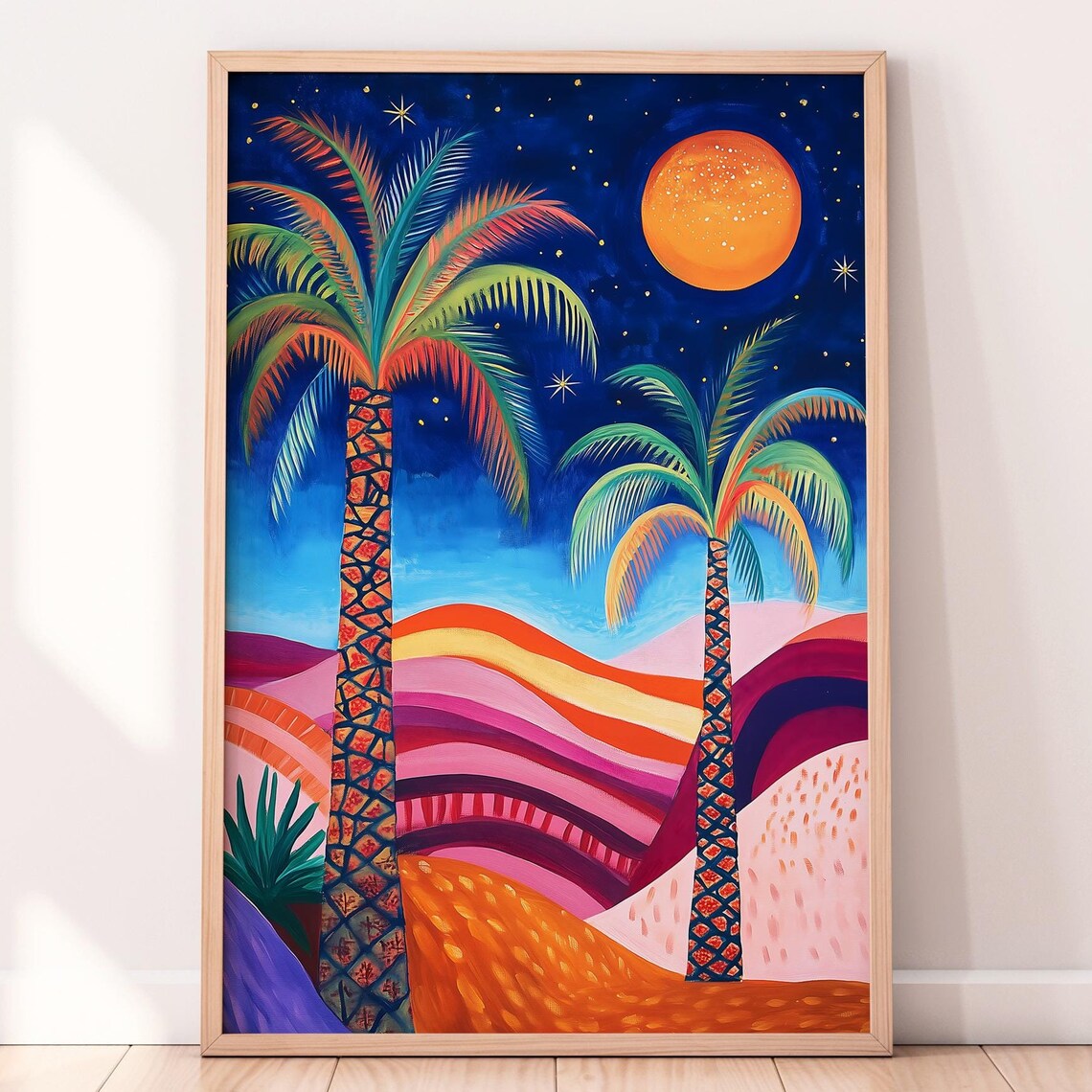 Night In The Desert Abstract Wall Art, Maximalist Decor