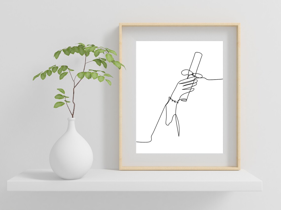Hand Holding Graduation Diploma Celebration Minimalist Line Art Poster - Image 2
