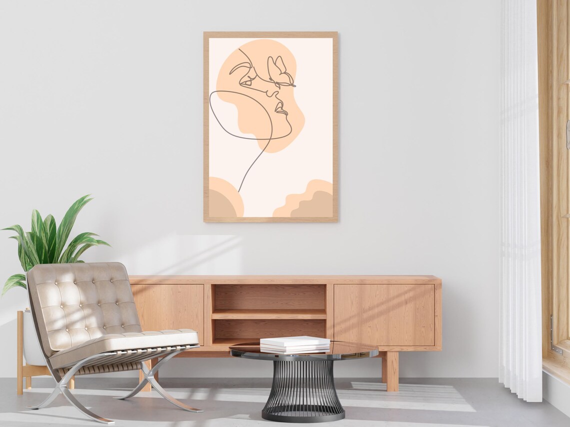 Abstract Woman Line Art With Butterfly Modern Minimalist Poster - Image 4