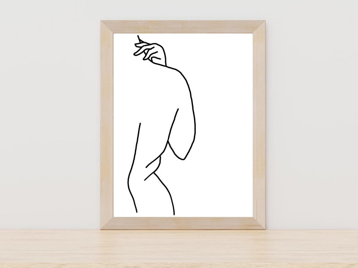 Abstract Female Torso Line Art Modern Woman Drawing Decor Poster