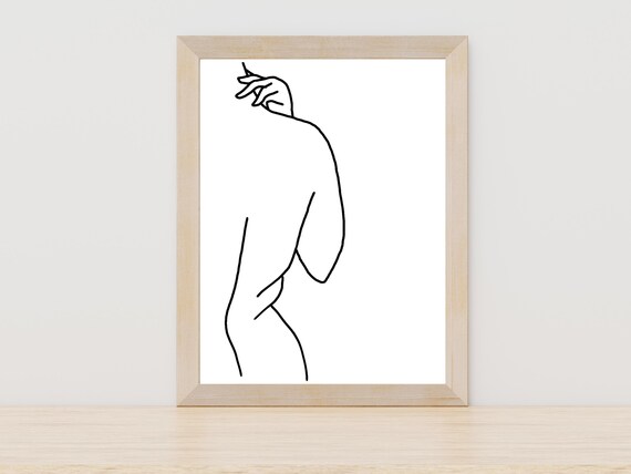 Abstract Female Torso Line Art Modern Woman Drawing Decor Poster