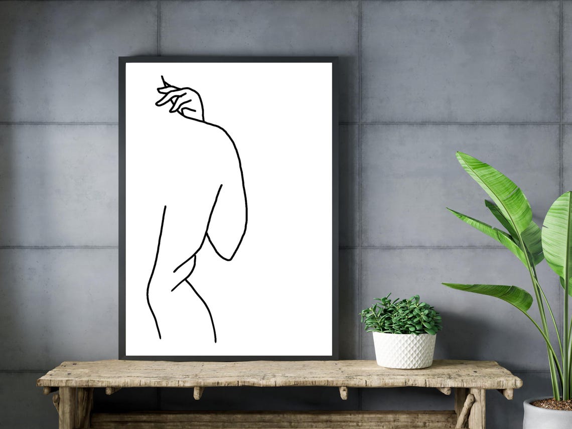 Abstract Female Torso Line Art Modern Woman Drawing Decor Poster - Image 3