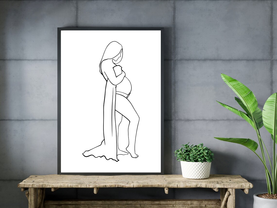 Pregnancy Line Art, Mother Illustration Art Print - Image 3