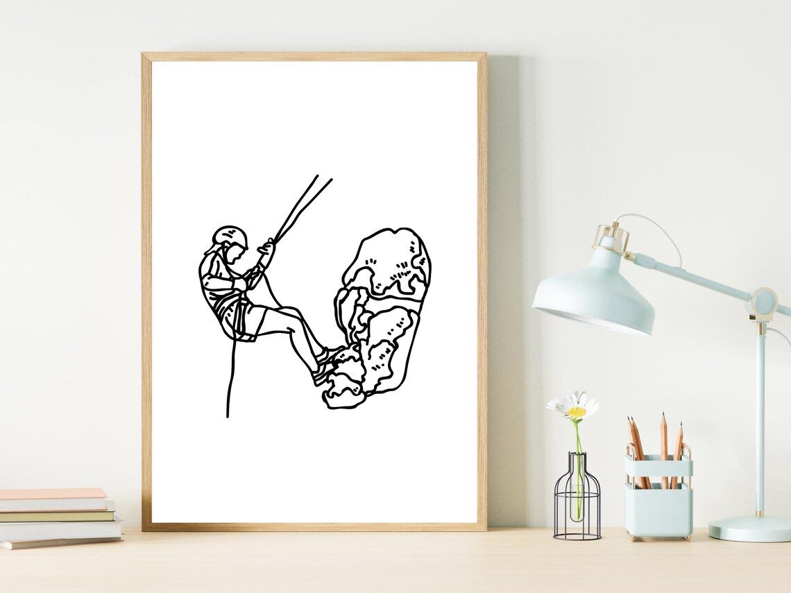 Rock Climber One Line Art Adventure Sport Outdoor Decor Wall Art - Image 2