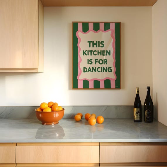 This Kitchen Is For Dancing Wall Art Cute Kitchen Decor Trendy Kitchen Print Modern Kitchen Decor Girly Wall Art Funny Quote Art