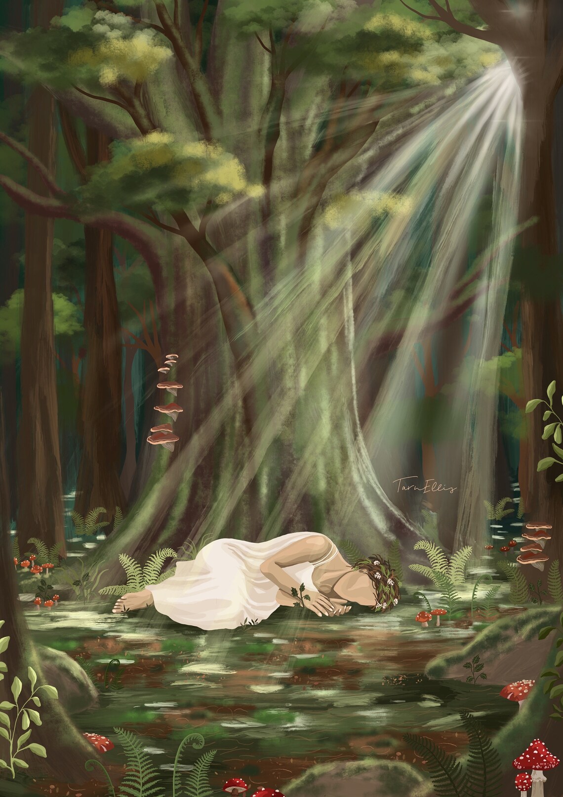Forest Bathing Spiritual Illustration Art Print - Image 2