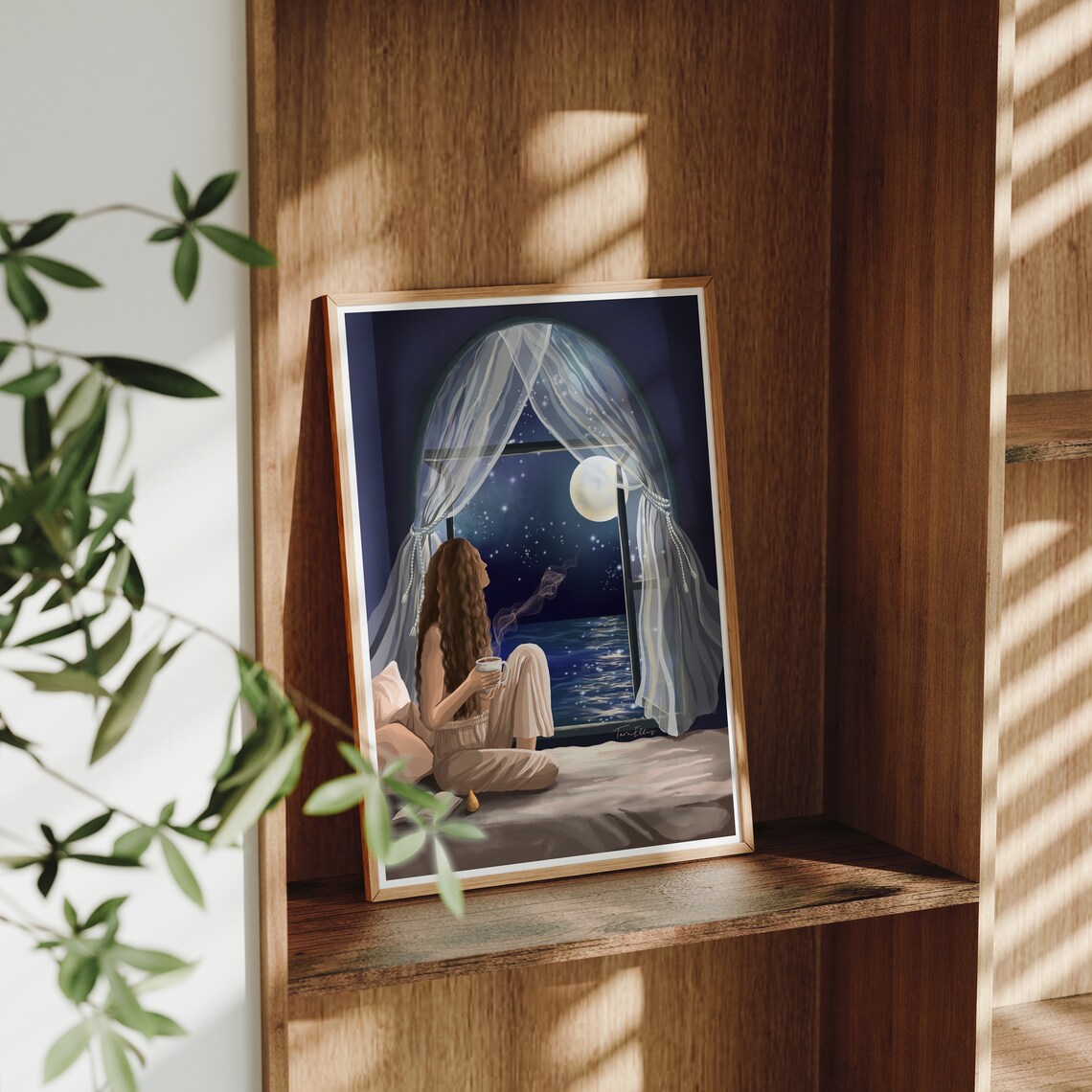 Dream On Moon Ocean Travel Poster, Dreamy Visionary - Image 2