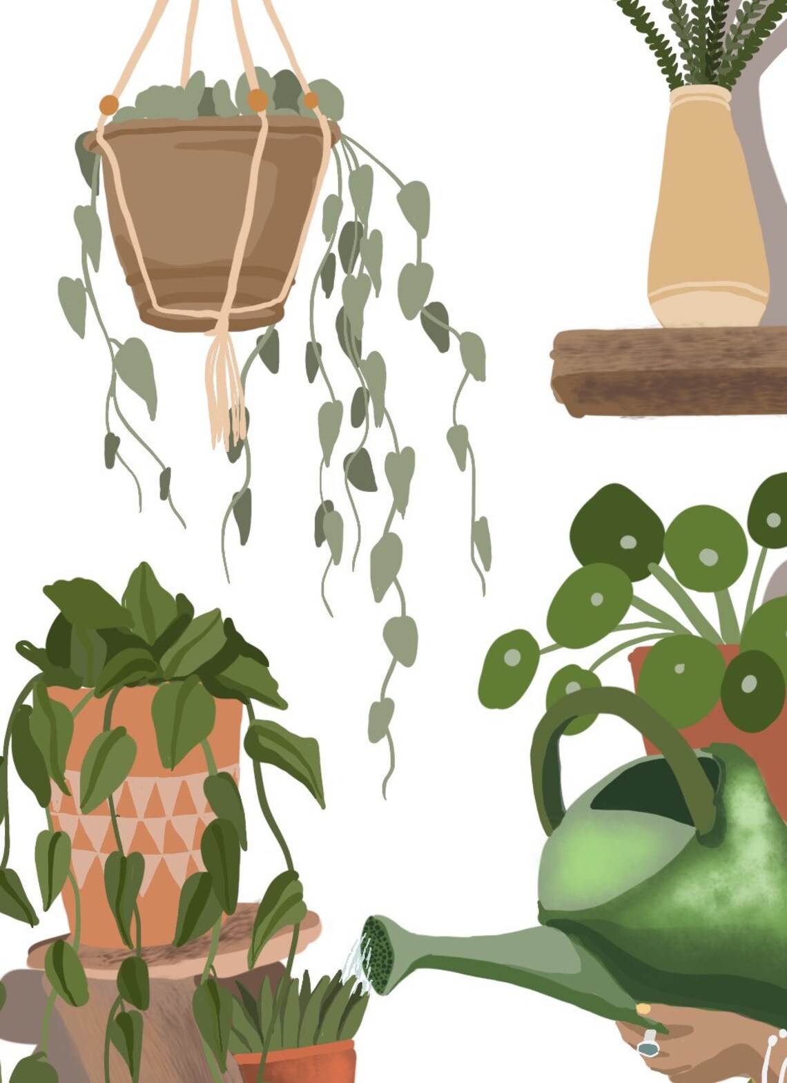 Plant Mania Houseplant Illustration Boho Art Print - Image 2