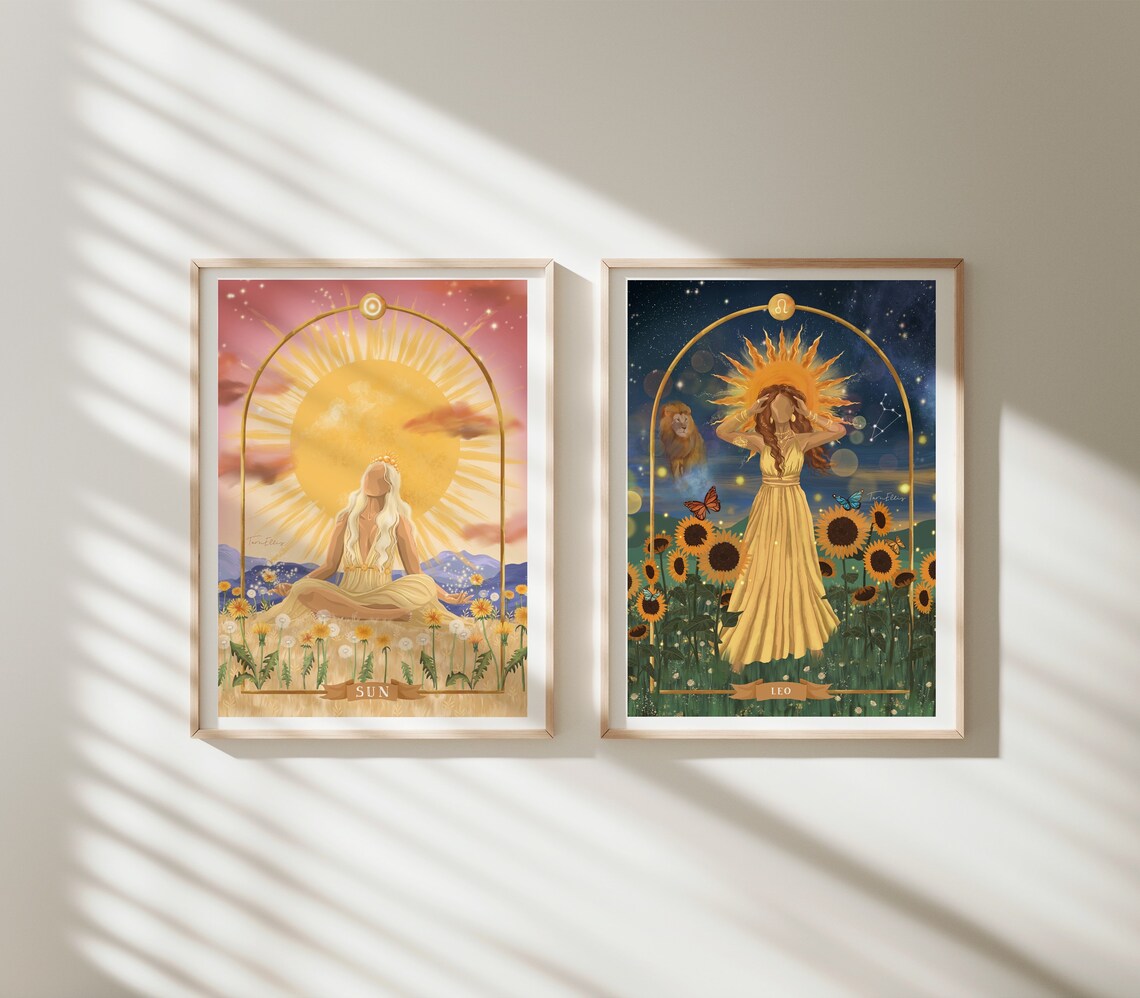Leo Zodiac Star Sign Poster, Celestial Art Print - Image 2
