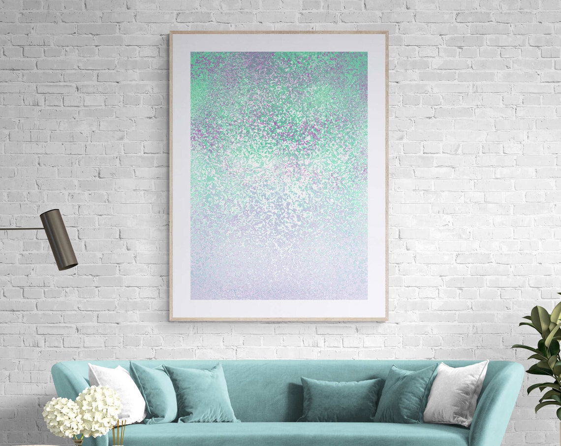 Green Purple Marble Abstract Texture Modern Boho Calm Art Poster - Image 8