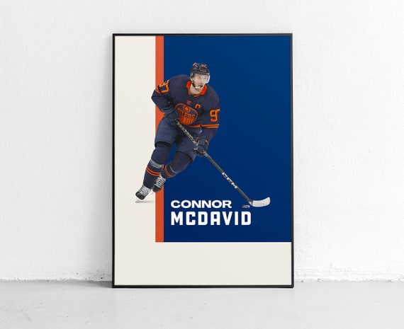 Connor Mcdavid Poster Edmonton Oilers Poster Nhl Poster Hockey Poster Mid Century Modern Connor Mcdavid Oilers