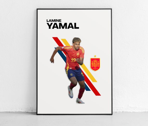 Lamine Yamal Poster Spain Poster Yamal Poster Barcelona Poster Lamine Yamal Soccer Poster Yamal Spain