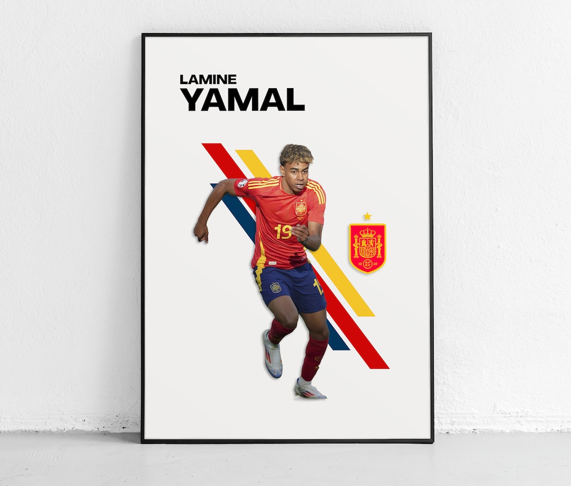 Lamine Yamal Spain National Football Star Pro Minimalist Poster