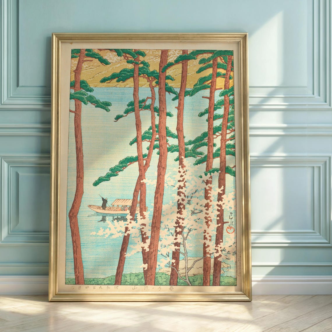 Hasui Kawase Arashiyama Spring Pines Japanese Woodblock Art Poster