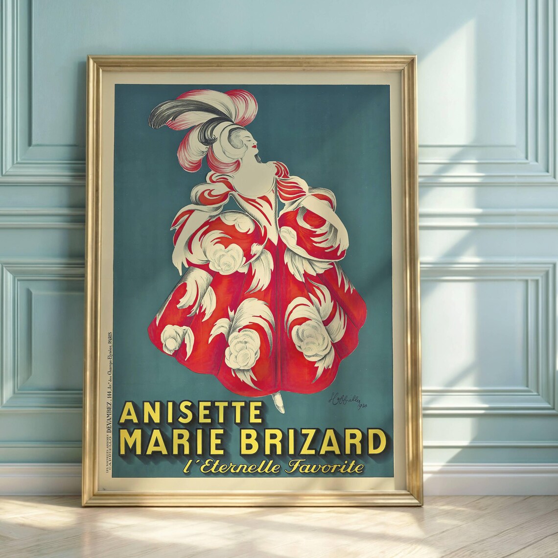 Anisette Marie Brizard Vintage French Elegant Lady Advertising Poster